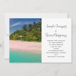 Aquamarine Ocean Tropical Beach Wedding Einladung