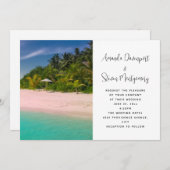 Aquamarine Ocean Tropical Beach Wedding Einladung (Vorne/Hinten)