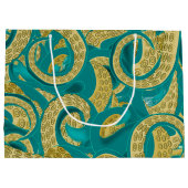 Aquamarine Octopus-Geschenktasche Große Geschenktüte (Rückseite)