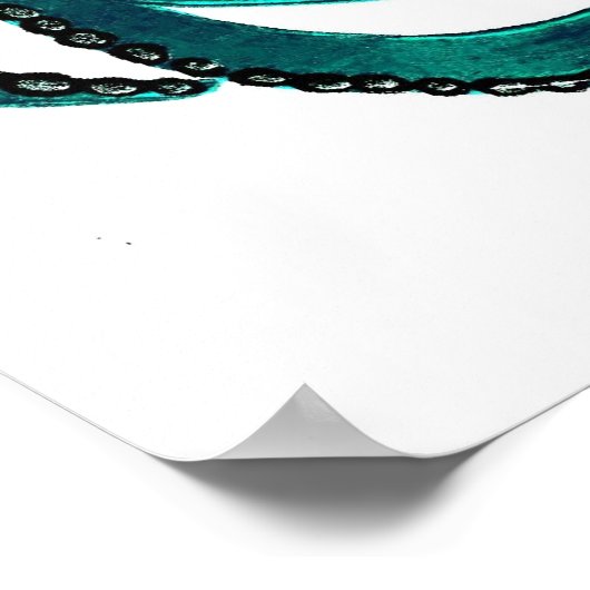 Aquamarine Octopus Poster (Ecke)