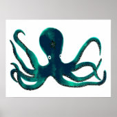 Aquamarine Octopus Poster (Vorne)