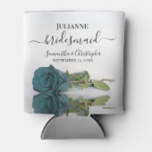 Aquamarine oder Dark Aqua Rose Hochzeitsfeier Dosenkühler (Vorderseite)