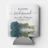 Aquamarine oder Dark Aqua Rose Hochzeitsfeier Dosenkühler (Rückseite)