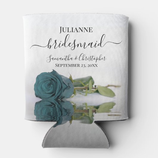 Aquamarine oder Dark Aqua Rose Hochzeitsfeier Dosenkühler (Rückseite)