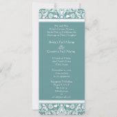 Aquamarine oder farbige Damaskus-Wirbel Hochzeitsf Einladung (Vorderseite)