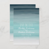 Aquamarine Ombré-Hochzeit speichert das Datum Save The Date (Vorne/Hinten)