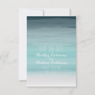 Aquamarine Ombré-Hochzeit speichert das Datum Save The Date