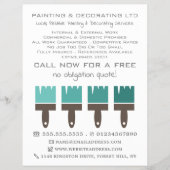 Aquamarine Ombre Pinsel, Maler und Dekorator Flyer (Vorne)