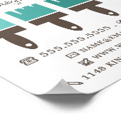 Aquamarine Ombre Pinsel, Maler und Dekorator Poster (Ecke)