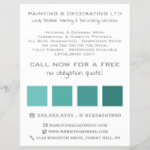 Aquamarine Ombre-Quadrate, Maler und Dekorator Flyer (Vorne)