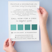 Aquamarine Ombre-Quadrate, Maler und Dekorator Flyer (Hand)