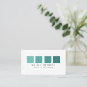 Aquamarine Ombre-Quadrate, Maler und Dekorator Visitenkarte (Stehend Vorderseite)