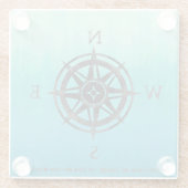 Aquamarine Ombre Sea Glasuntersetzer (Rückseite)