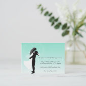 Aquamarine Ombre Silhouette Wedding Reception Card Begleitkarte (Stehend Vorderseite)