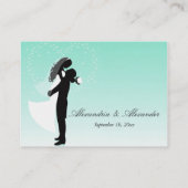 Aquamarine Ombre Silhouette Wedding Reception Card Begleitkarte (Rückseite)