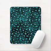 Aquamarine Ombre- und Black Glam Glitzer Leopard S Mousepad (Mit Mouse)
