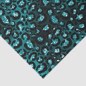 Aquamarine Ombre- und Black Glam Glitzer Leopard S Seidenpapier (Ausschnitt)