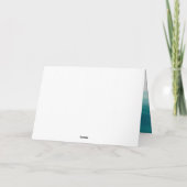 Aquamarine Ombre Watercolor Wave Wedding | Dankeskarte (Rückseite)