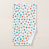 Aquamarine Orange Polka Dots Badetücher Badhandtuch Set (Handtuch)