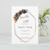 Aquamarine Orange-Vorlage Einladung (Stehend Vorderseite)