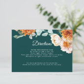 Aquamarine Orangefarbene Blumenrichtung Details Ho Begleitkarte (Stehend Vorderseite)