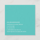 Aquamarine & orangefarbene Urbane Jungle Blätter V Quadratische Visitenkarte (Rückseite)