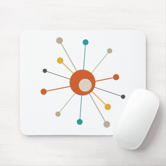 Aquamarine Orangen Atomzeitalter Sternexplosion Mi Mousepad (Mit Mouse)