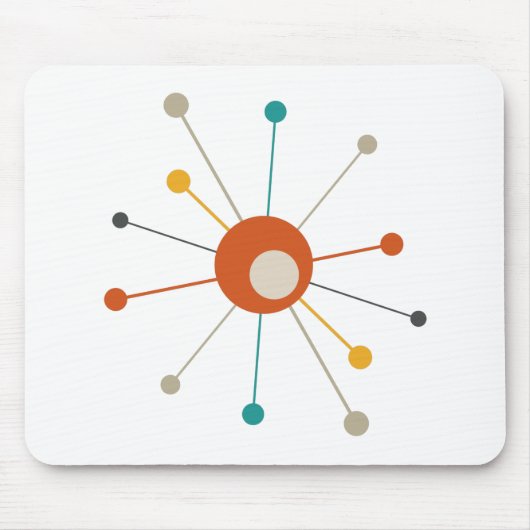 Aquamarine Orangen Atomzeitalter Sternexplosion Mi Mousepad (Vorne)