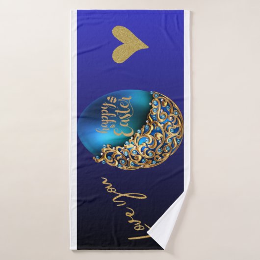 Aquamarine OsterTasse mit Liebe & Sparkor Design � Badehandtuch (Badehandtuch)