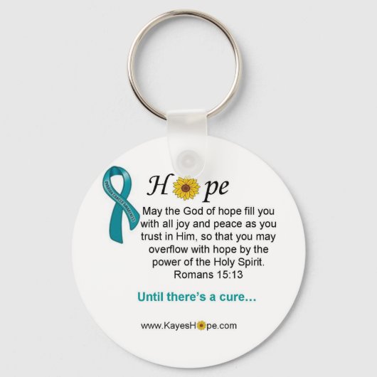 Aquamarine Ovarialkarzinom-Hoffnung Schlüsselanhänger (Vorderseite)