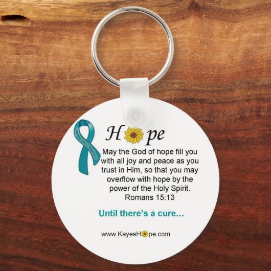 Aquamarine Ovarialkarzinom-Hoffnung Schlüsselanhänger (Vorderseite)