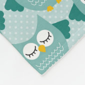Aquamarine Owls Fleecedecke (Ecke)