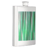Aquamarine-Ozean-Stripy Muster Flachmann (Rechts)