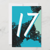 Aquamarine Paint Spritzer Foto 17. Geburtstag Einl Einladung (Rückseite)