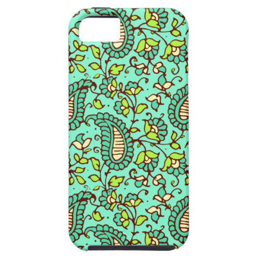 Aquamarine Paisley iPhone 5 Case-Mate stark Hülle (Rückseite)