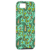 Aquamarine Paisley iPhone 5 Case-Mate stark Hülle (Rückseite/rechts)