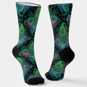 Aquamarine PaisleyCrew Socks Socken