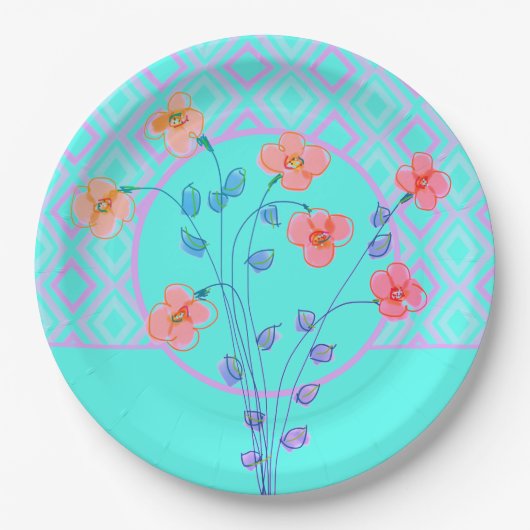 Aquamarine Papierplatte Pappteller (Vorderseite)