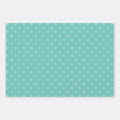 Aquamarine Pastellfarben Weiß und leicht Polka Dot Geschenkpapier Set (Vorderseite 3)