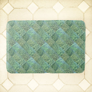 Aquamarine Patchwork Sea Green Water Boho Chic Badematte
