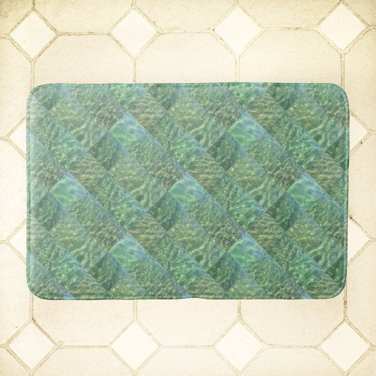Aquamarine Patchwork Sea Green Water Boho Chic Badematte