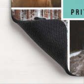 Aquamarine Paw Dog-FotoCollage und Monogramm Mousepad (Ecke)