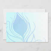 Aquamarine Peacock Feather Bridal Dusche Einladung (Rückseite)