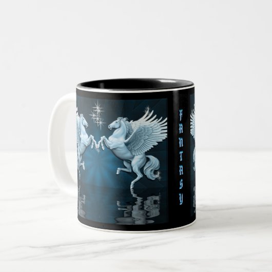 Aquamarine Pegasus Reflections Kaffeezubereitung T Zweifarbige Tasse (Vorderseite Links)