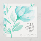 Aquamarine Peonies Erneuerbare 25 Jahre Einladung (Vorne/Hinten)