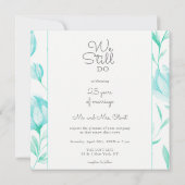 Aquamarine Peonies Erneuerbare 25 Jahre Einladung (Rückseite)