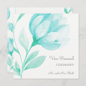 Aquamarine Peonies: Erneuerende Einladung (Vorne/Hinten)