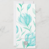 Aquamarine Peonies Save the Date Einladung (Rückseite)