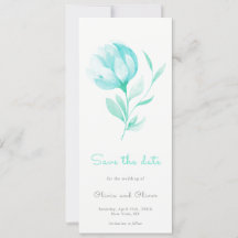 Aquamarine Peonies Save the Date