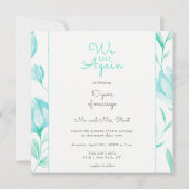 Aquamarine Peonies: Verlängerung 10 Jahre Einladung (Rückseite)